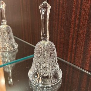 Vintage Glass Dinner Bell with Glass Handle